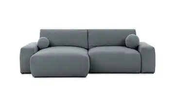 S-STYLE Ecksofa mit Schlaffunktion Puffy links Dunkelgrau