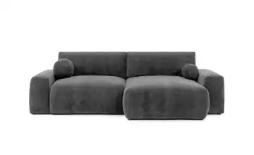 S-STYLE Ecksofa mit Schlaffunktion Puffy rechts Dunkelgrau