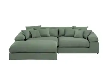 smart Ecksofa Lianea links Dunkelgrün Feincord