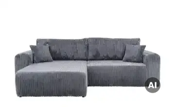 Ecksofa mit Schlaffunktion Henna Dunkelgrau Cordstoff grob