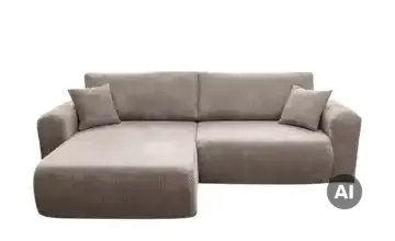 Ecksofa mit Schlaffunktion Henna Schlamm Cordstoff