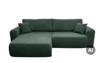Ecksofa mit Schlaffunktion Henna Dunkelgrün Cordstoff