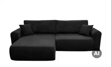 Ecksofa mit Schlaffunktion Henna Schwarz Cordstoff
