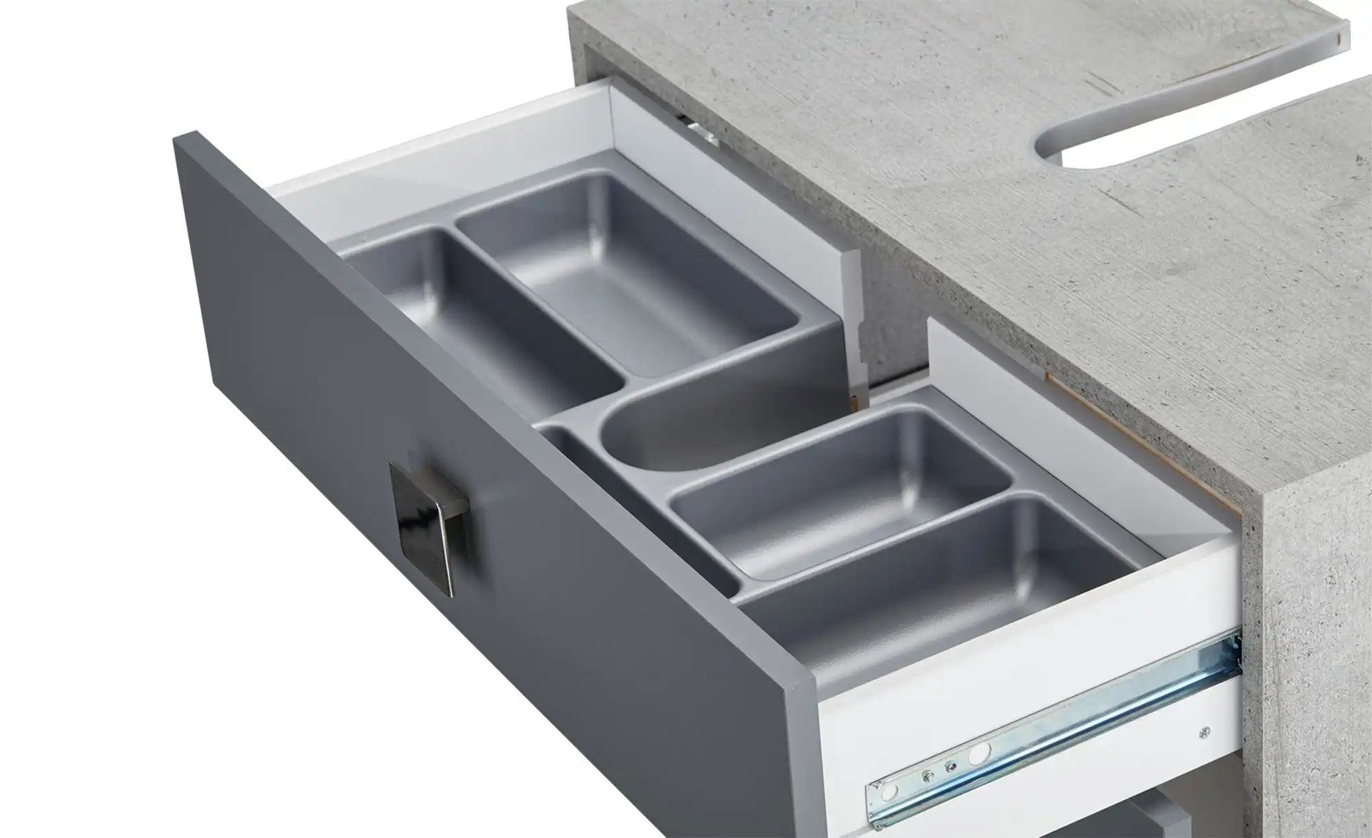 Waschbeckenunterschrank | Basaltgrau / Stein-Optik (Nachbildung) Waschbeckenunterschrank | Basaltgrau / Stein-Optik (Nachbildung)