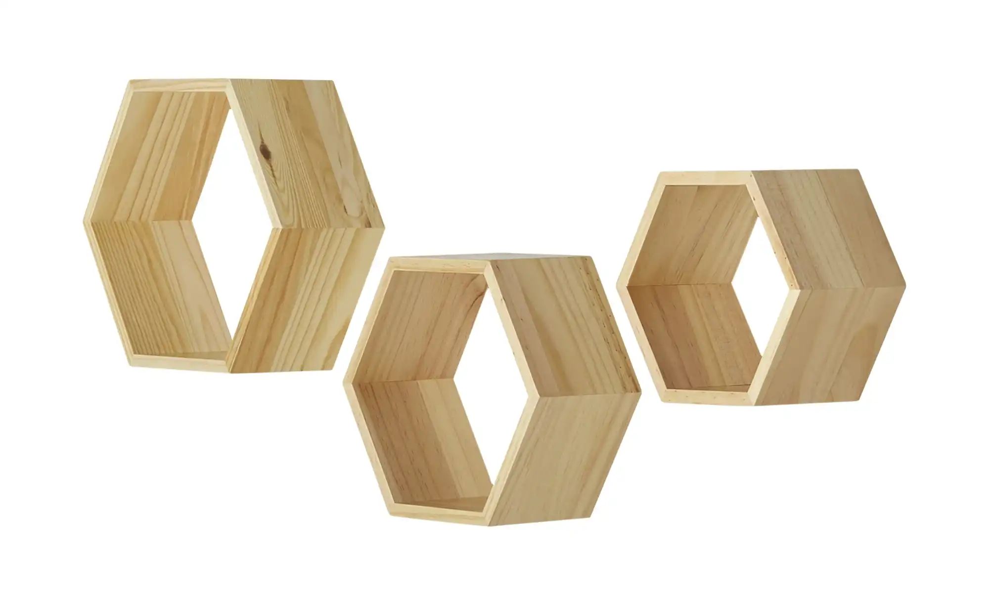 Wandregal 3er-Set, holzfarben