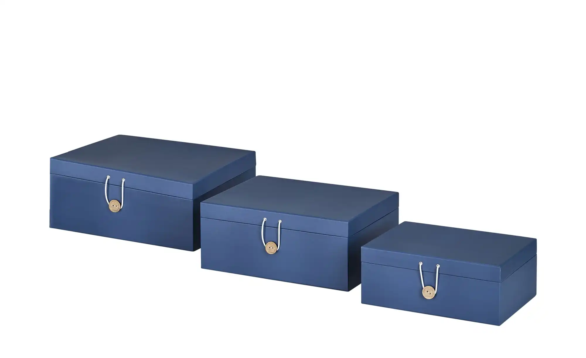 Aufbewahrungsboxen, 3er-Set ¦ blau ¦ Papier ¦ Maße (cm): B: 33,2 H: 14,8 T: 25,2 Aufbewahrung > Aufbewahrungsboxen - Möbel Kraft 12585864
