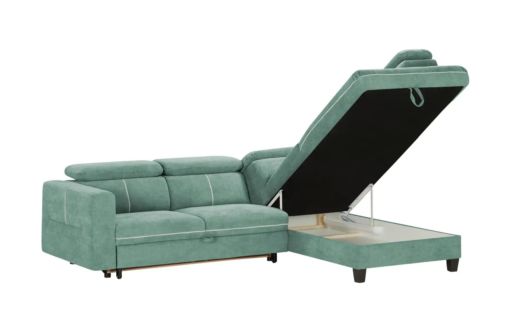 Ecksofa | Mintgrün / Silbergrau, rechts - Bei Möbel Kraft online kaufen