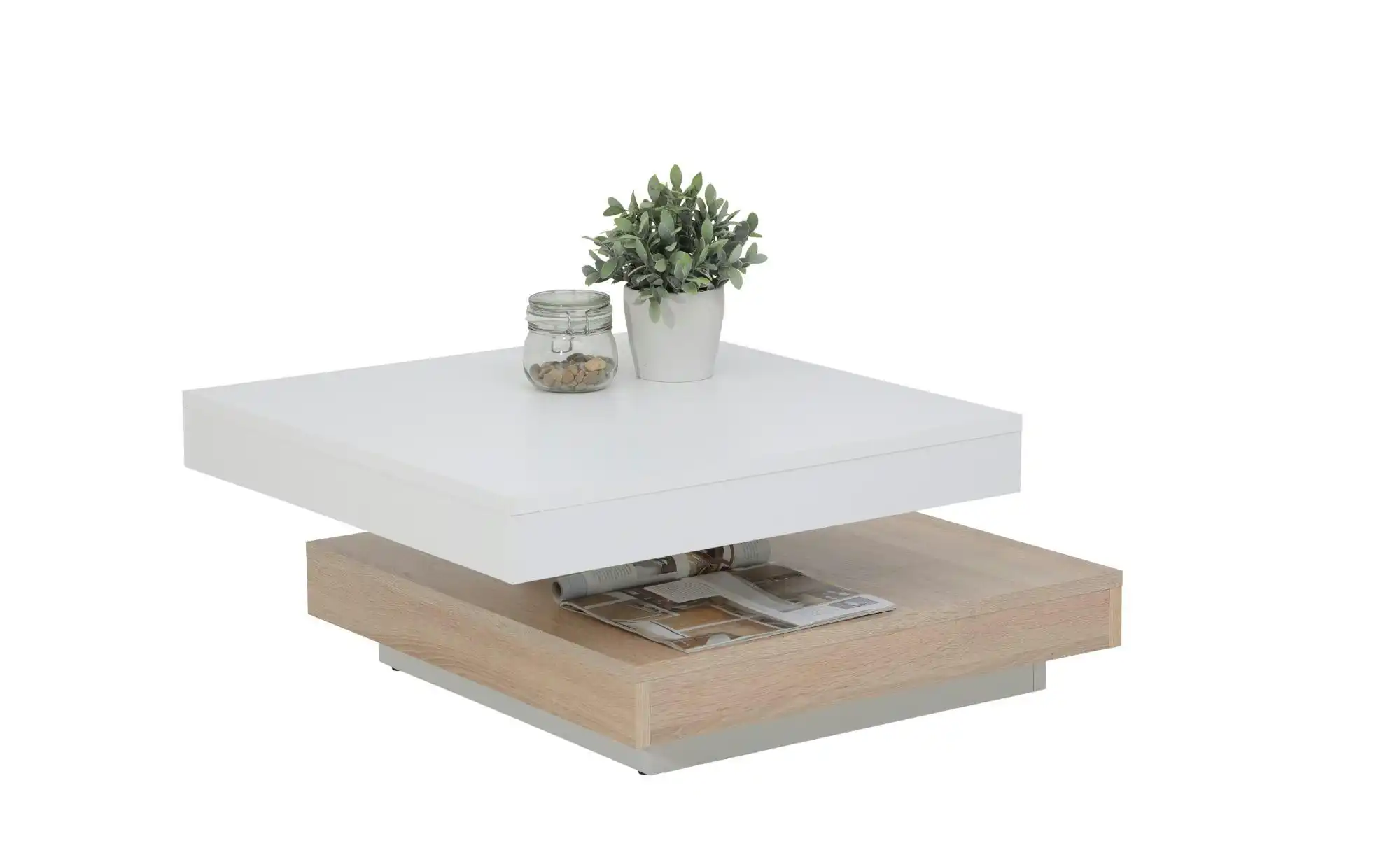 drehbar Eiche Möbel Bei online | Kraft Weiß/Sonoma Couchtisch - kaufen