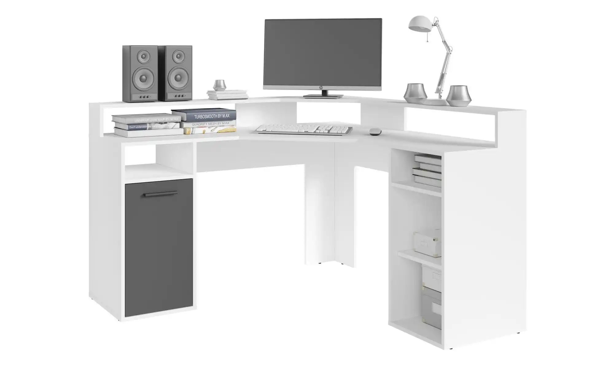 ROYHEN Computertisch Mit Regalen – Höhenverstellbar, Für Homeoffice, Gaming | 120x55x75 Cm