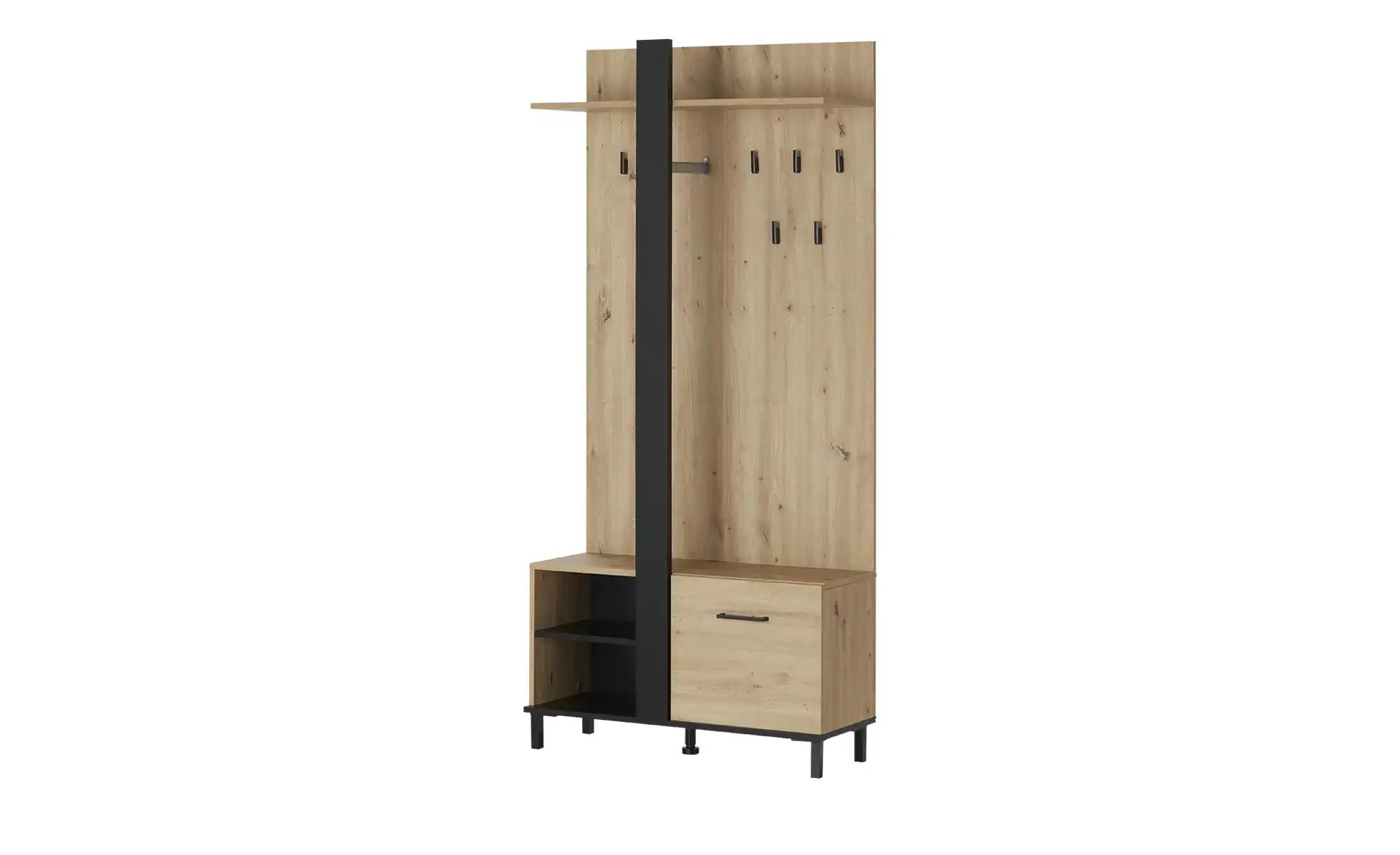 Kompaktgarderobe   &brvbar; holzfarben &brvbar; Ma&szlig;e (cm): B: 89,5 H: 191 T: 33.0  - M&ouml;bel Kraft