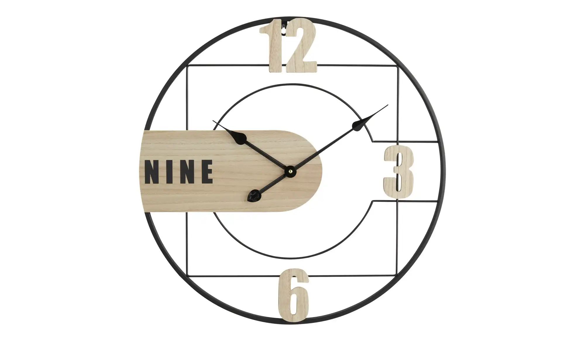 Wanduhr ¦ schwarz ¦ Metall,MDF ¦ Maße (cm): B: 60 H: 60 T: 4.5 Dekoration > Uhren & Wetterstationen - Möbel Kraft