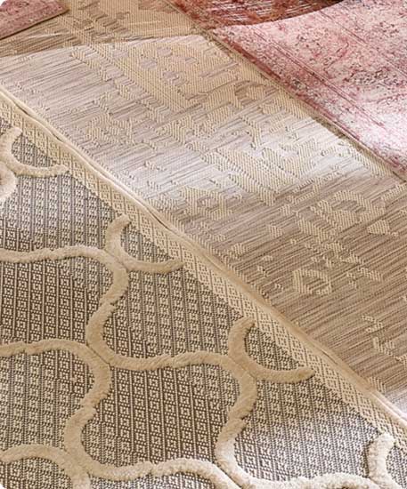 Drei verschiedene Vintage-Teppiche, in Beige, Grau und Rosa